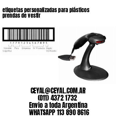 etiquetas personalizadas para plásticos prendas de vestir