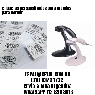 etiquetas personalizadas para prendas para dormir