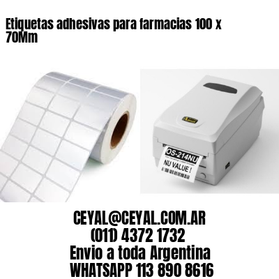 Etiquetas adhesivas para farmacias 100 x 70Mm