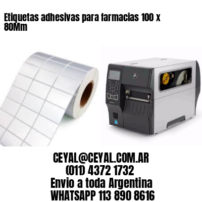 Etiquetas adhesivas para farmacias 100 x 80Mm