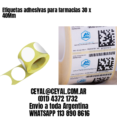 Etiquetas adhesivas para farmacias 30 x 40Mm