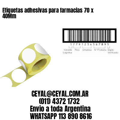 Etiquetas adhesivas para farmacias 70 x 40Mm