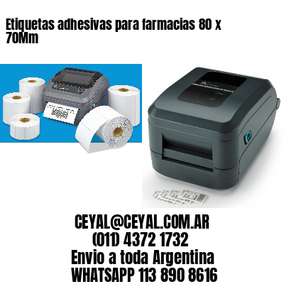Etiquetas adhesivas para farmacias 80 x 70Mm