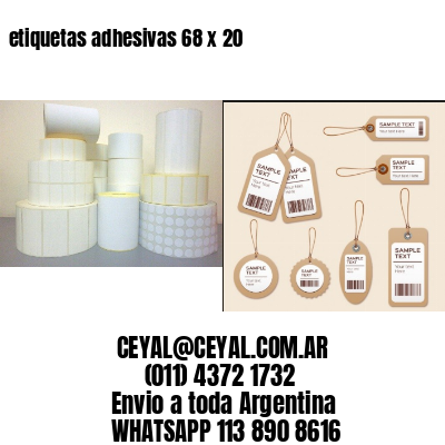 etiquetas adhesivas 68 x 20