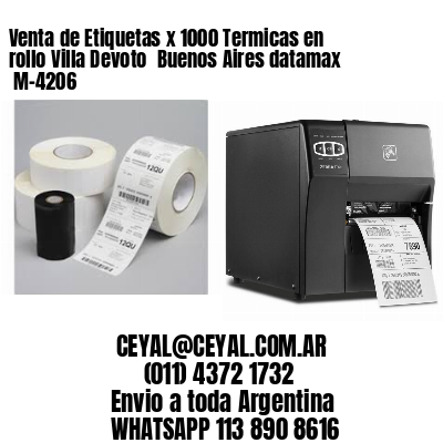 Venta de Etiquetas x 1000 Termicas en rollo Villa Devoto  Buenos Aires datamax  M-4206