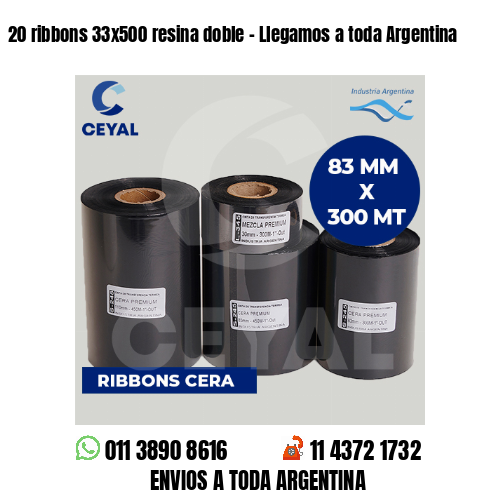 20 ribbons 33x500 resina doble - Llegamos a toda Argentina