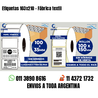 Etiquetas 103x210 - Fábrica textil
