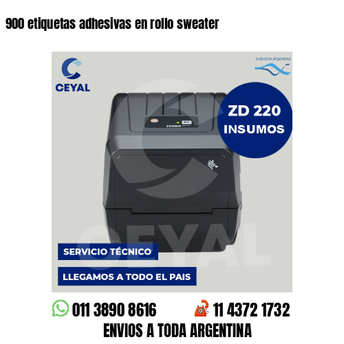 900 etiquetas adhesivas en rollo sweater