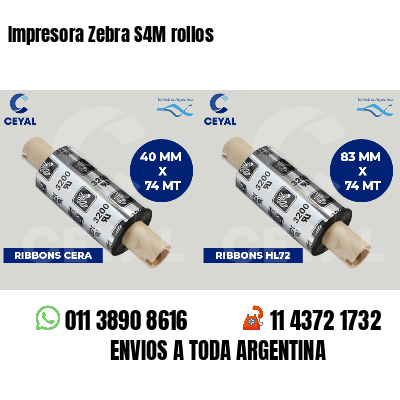 Impresora Zebra S4M rollos