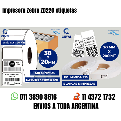Impresora Zebra ZD220 etiquetas