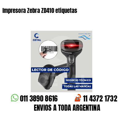 Impresora Zebra ZD410 etiquetas