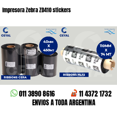 Impresora Zebra ZD410 stickers