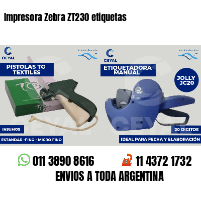 Impresora Zebra ZT230 etiquetas