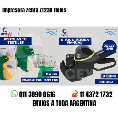 Impresora Zebra ZT230 rollos