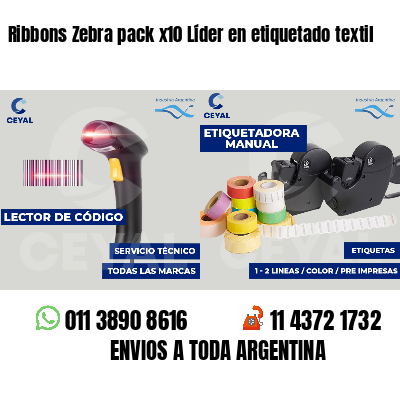 Ribbons Zebra pack x10 Líder en etiquetado textil