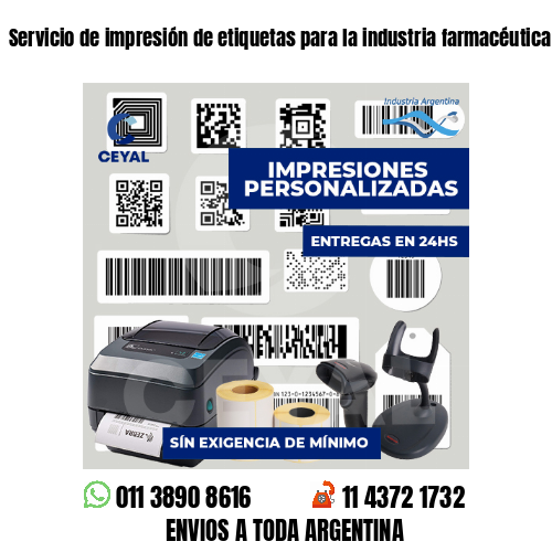Servicio de impresión de etiquetas para la industria farmacéutica Buenos Aires