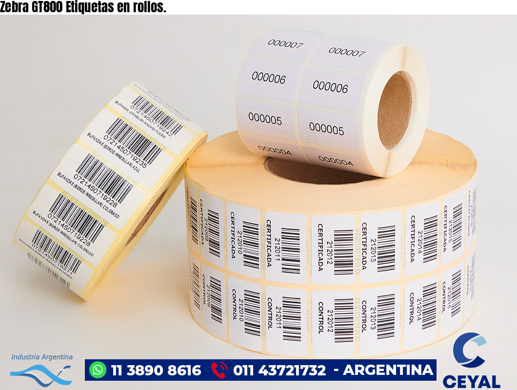Zebra GT800 Etiquetas en rollos.