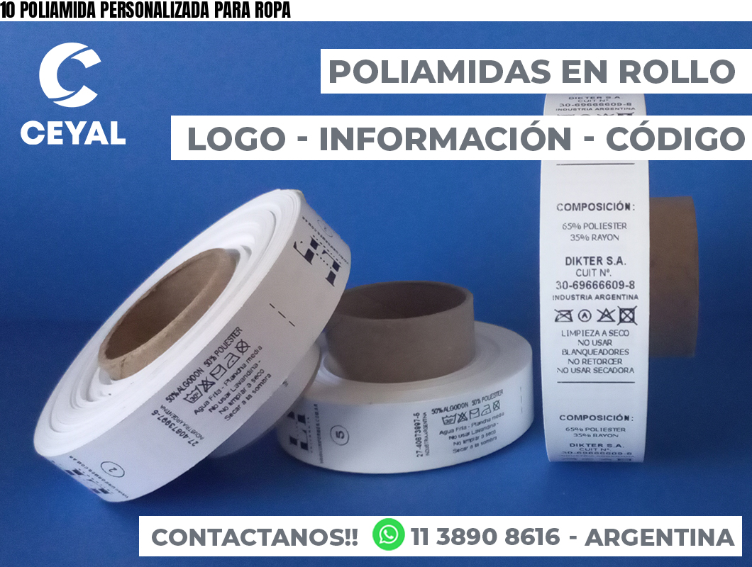 10 POLIAMIDA PERSONALIZADA PARA ROPA | Zebra Etiquetadora