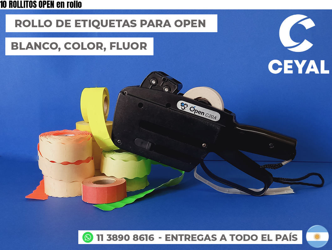 Open Box Rollo Y 10 ROLLITOS OPEN en rollo | Zebra Etiquetadora