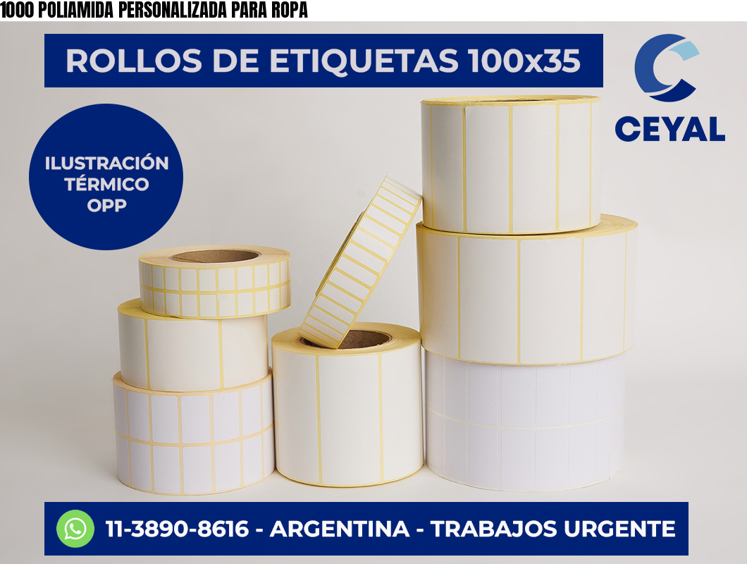 1000 POLIAMIDA PERSONALIZADA PARA ROPA | Zebra Etiquetadora