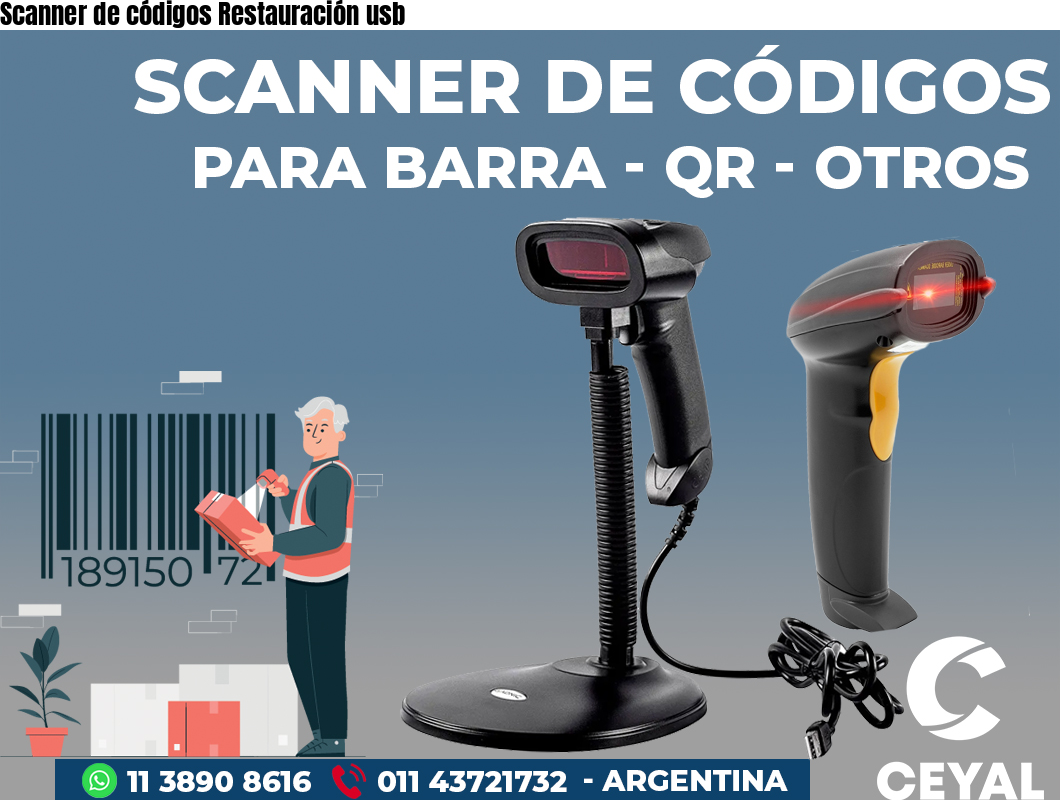 Scanner de códigos Restauración usb | Zebra Etiquetadora