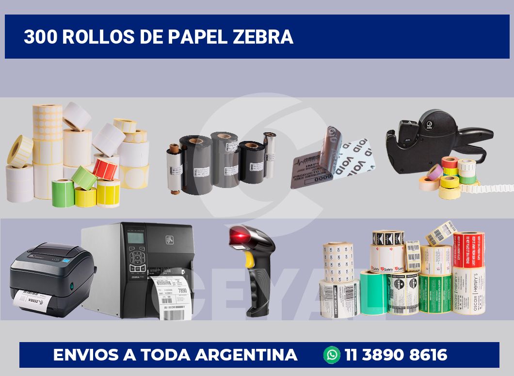 300 Rollos de papel zebra