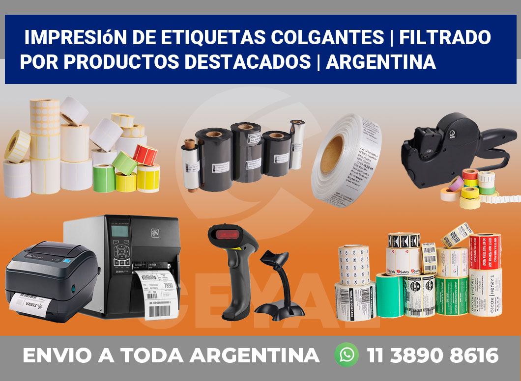 Impresión de etiquetas colgantes | Filtrado por productos destacados | Argentina