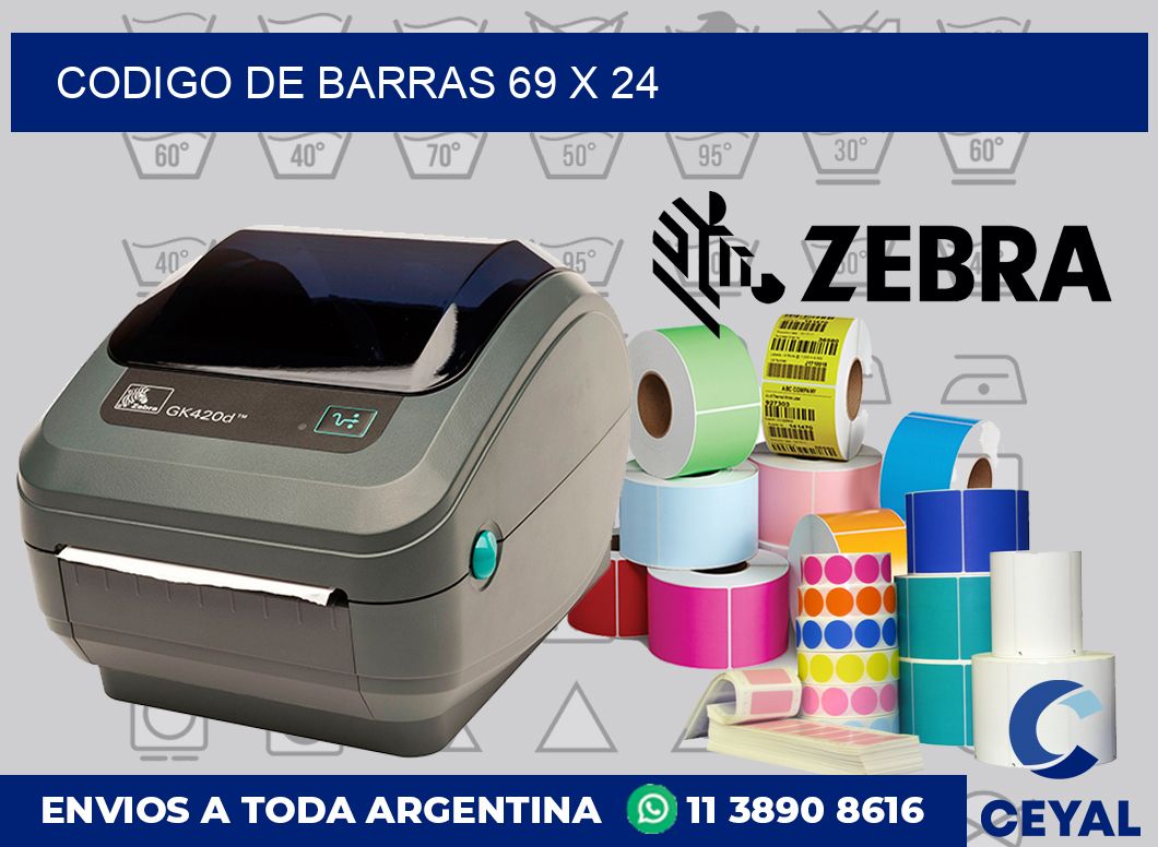 codigo de barras 69 x 24 | Zebra Etiquetadora