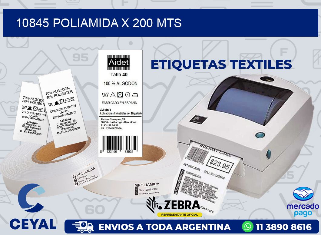 10845 POLIAMIDA X 200 MTS | Zebra Etiquetadora