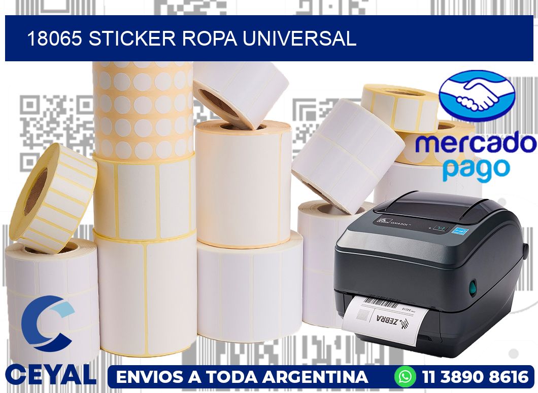 Textil Sticker 18065 STICKER ROPA UNIVERSAL | Zebra Etiquetadora