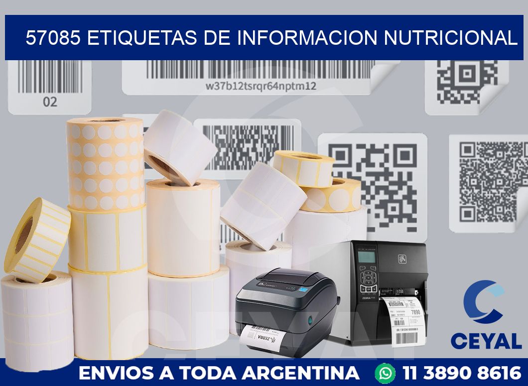 57085 ETIQUETAS DE INFORMACION NUTRICIONAL