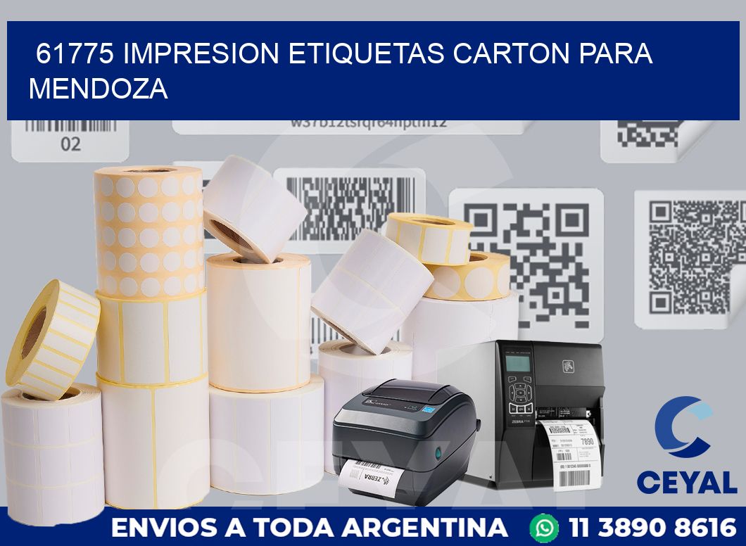 61775 IMPRESION ETIQUETAS CARTON PARA MENDOZA | Zebra Etiquetadora