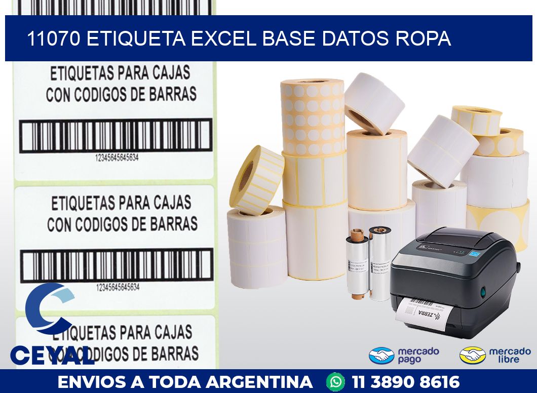 11070 etiqueta excel base datos ropa