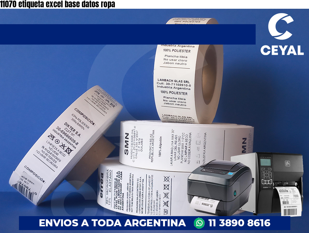 11070 etiqueta excel base datos ropa