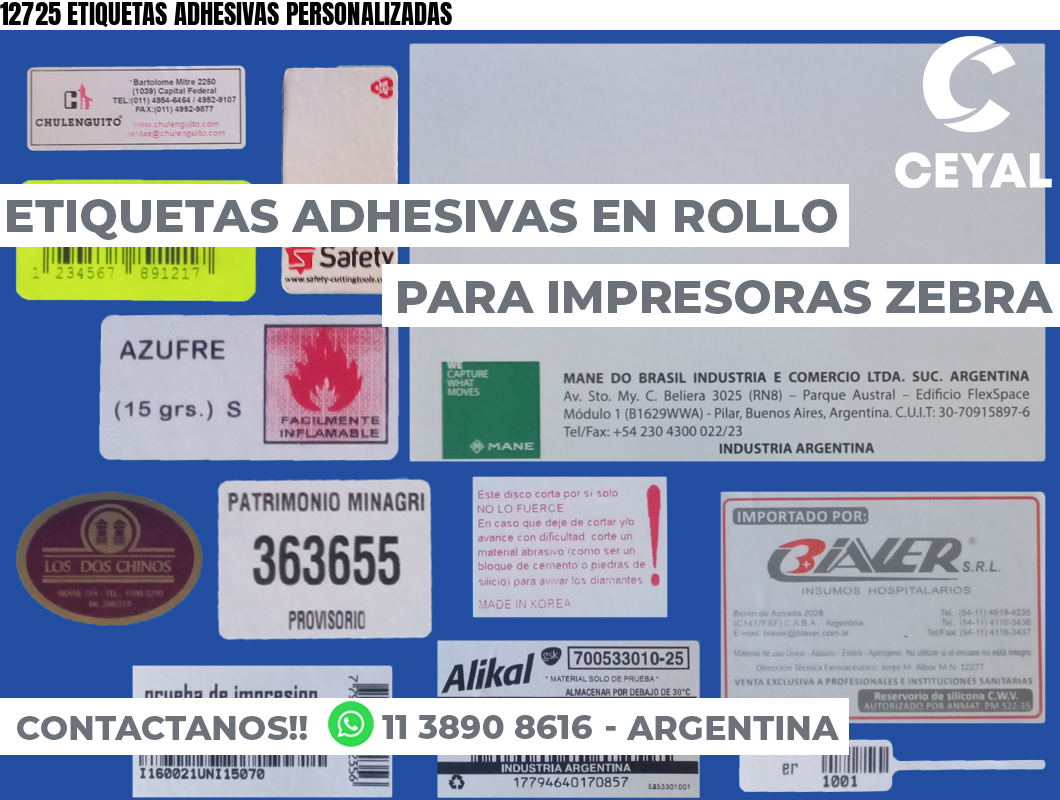 12725 ETIQUETAS ADHESIVAS PERSONALIZADAS