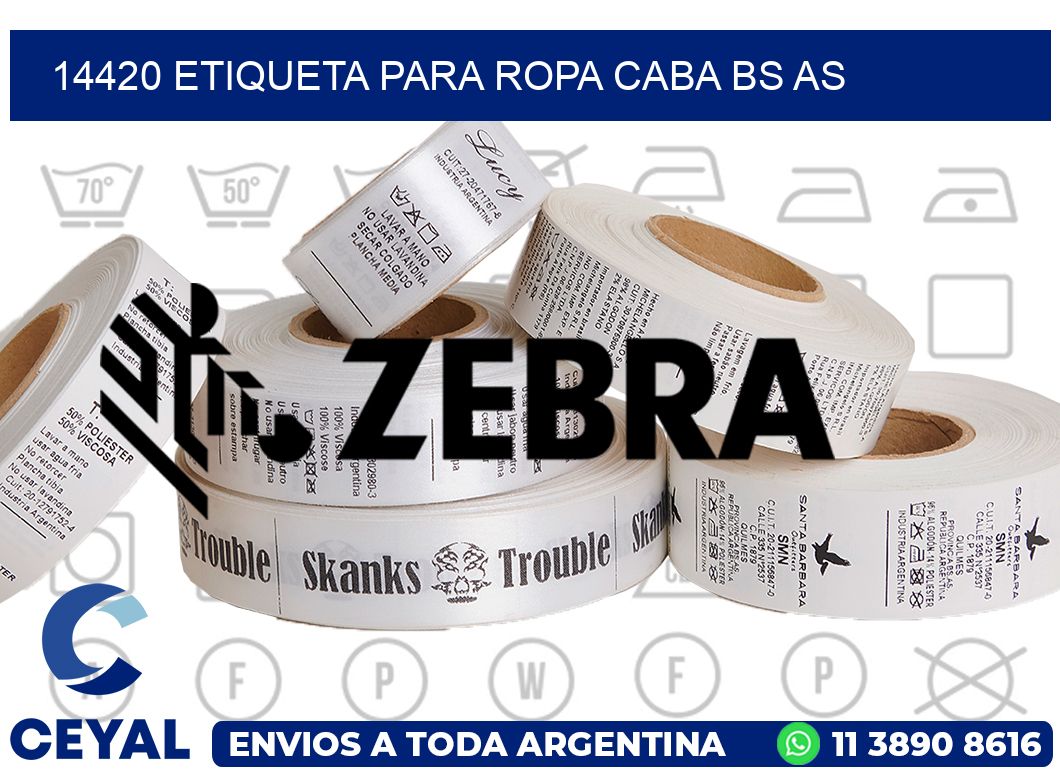 14420 ETIQUETA PARA ROPA CABA BS AS