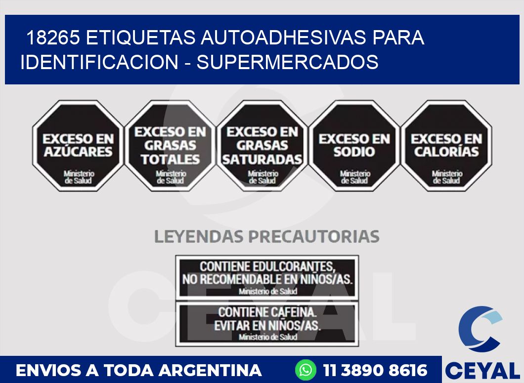 18265 ETIQUETAS AUTOADHESIVAS PARA IDENTIFICACION - SUPERMERCADOS