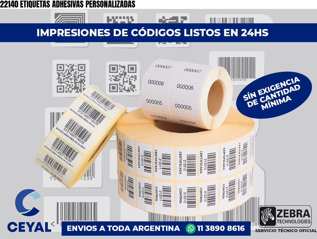 22140 ETIQUETAS ADHESIVAS PERSONALIZADAS