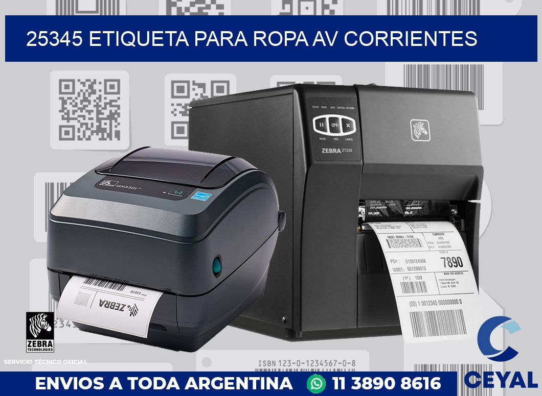 25345 ETIQUETA PARA ROPA AV CORRIENTES