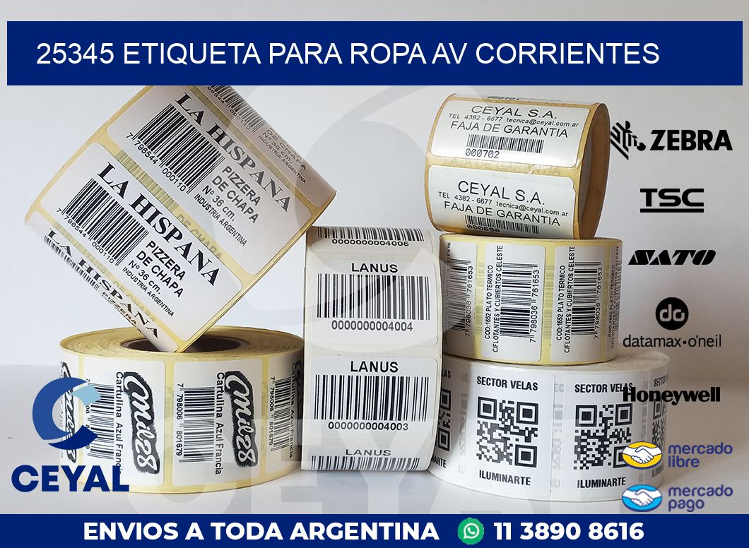 25345 ETIQUETA PARA ROPA AV CORRIENTES