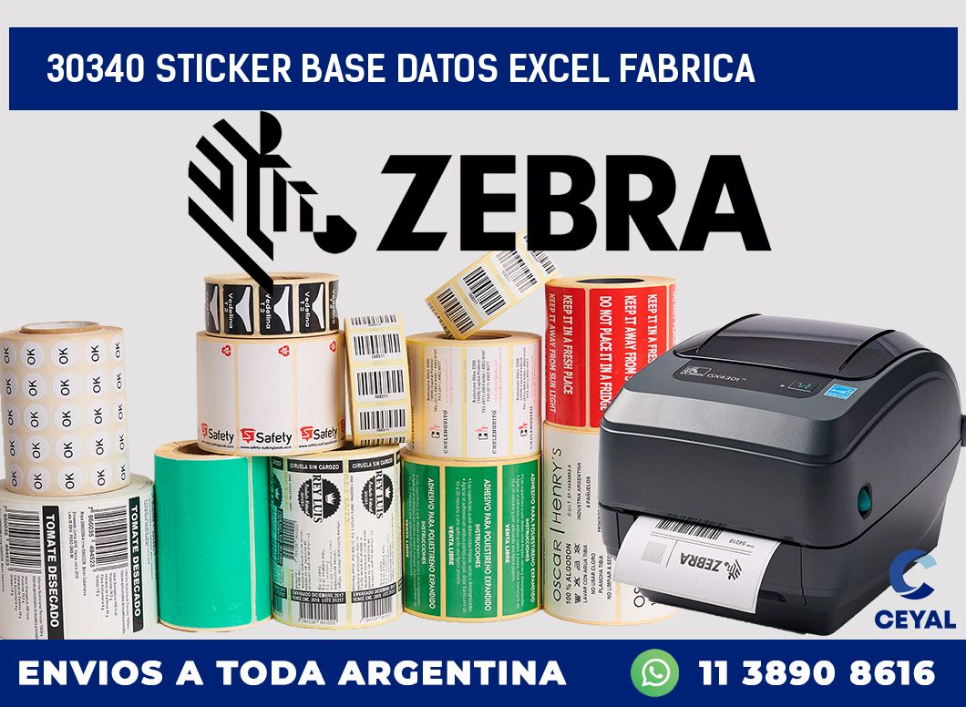 30340 sticker base datos excel fabrica