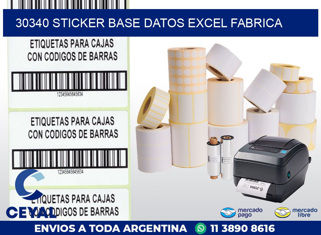 30340 sticker base datos excel fabrica