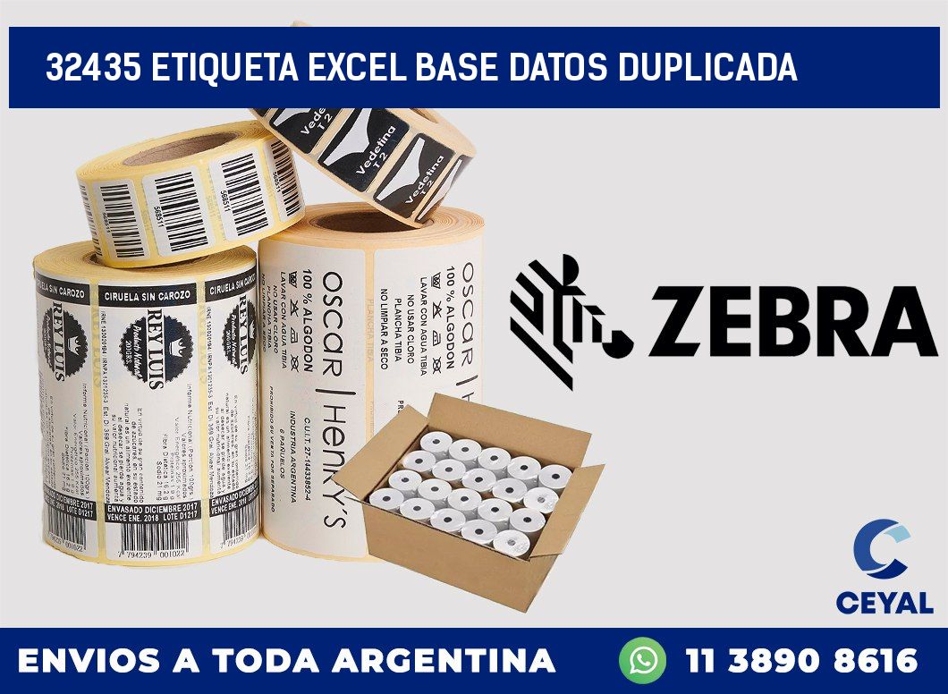 32435 etiqueta excel base datos duplicada