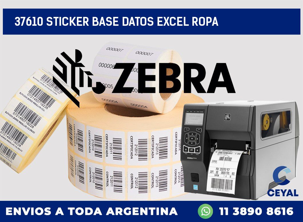 37610 sticker base datos excel ropa