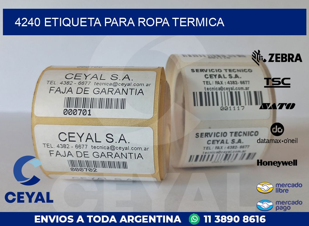 4240 ETIQUETA PARA ROPA TERMICA