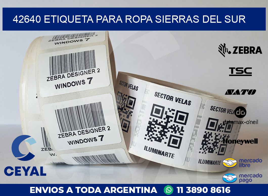 42640 ETIQUETA PARA ROPA SIERRAS DEL SUR