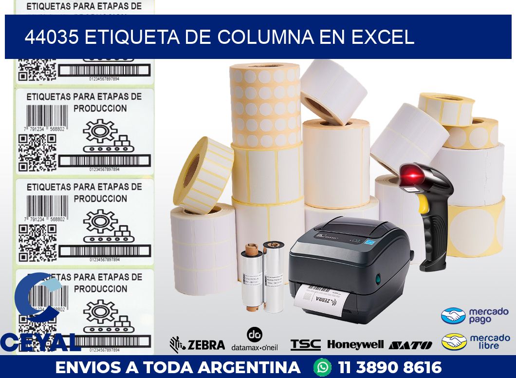 44035 Etiqueta de columna en Excel