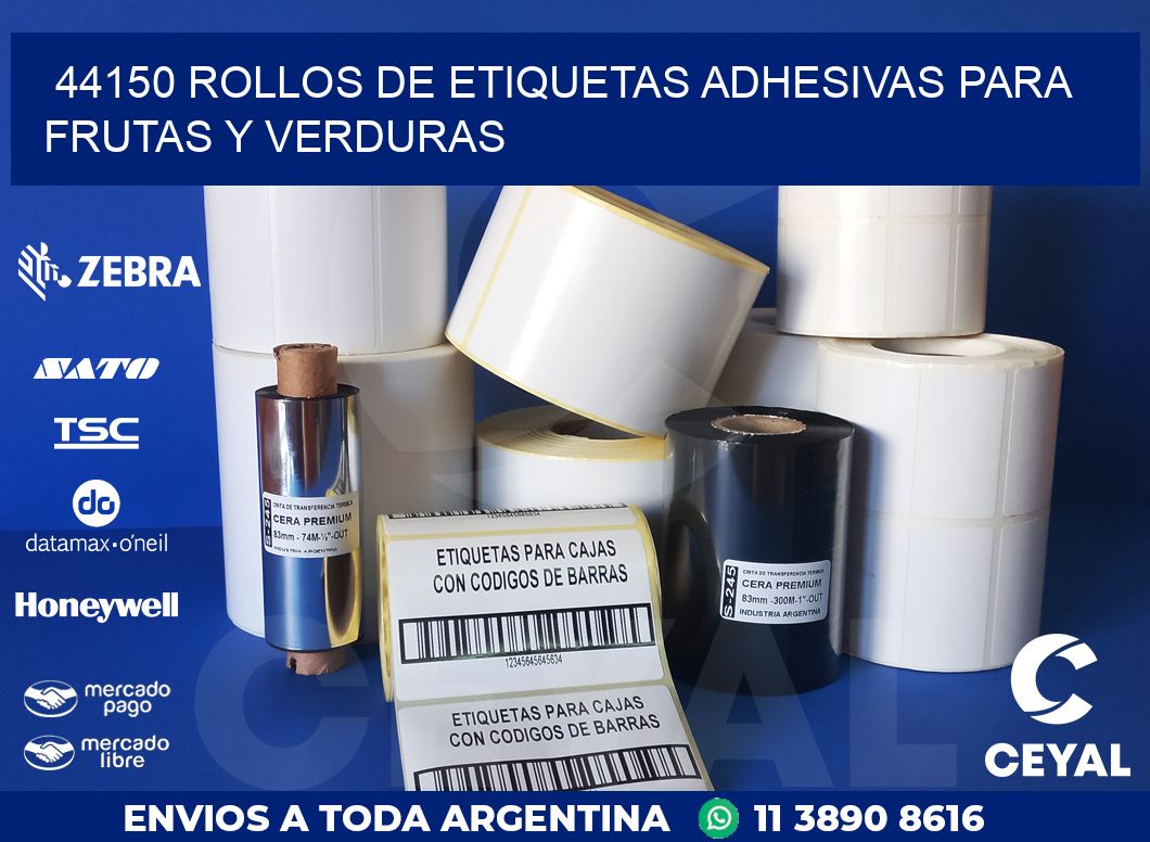 44150 ROLLOS DE ETIQUETAS ADHESIVAS PARA FRUTAS Y VERDURAS