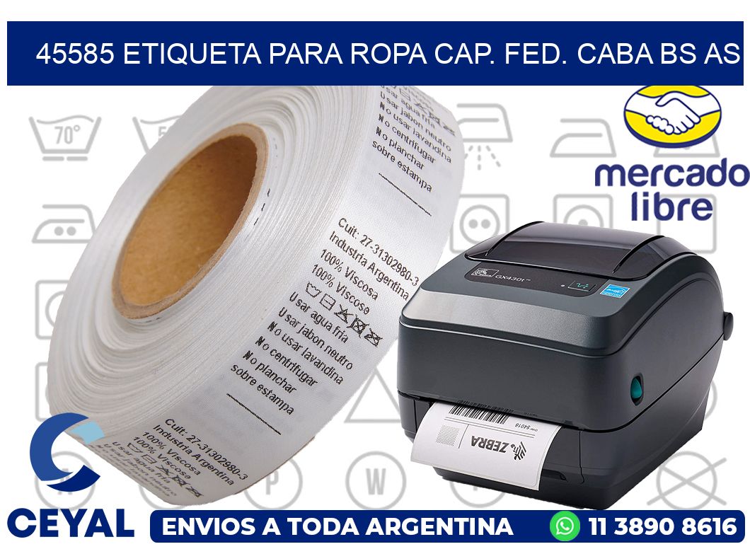 45585 ETIQUETA PARA ROPA CAP. FED. CABA BS AS