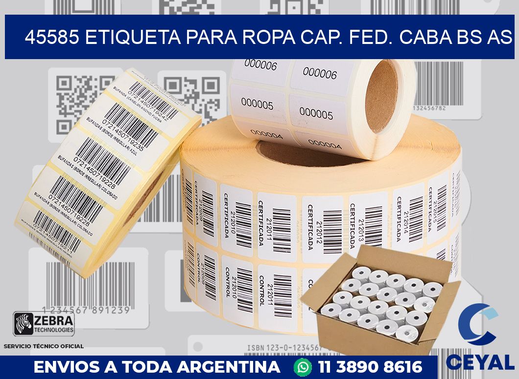 45585 ETIQUETA PARA ROPA CAP. FED. CABA BS AS